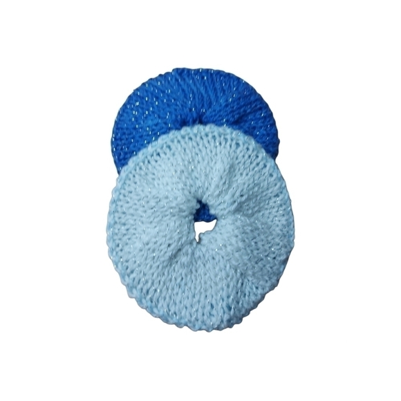 Hand Knit Scrunchies Set, Soft Stretch Hairbands - Picture 4 of 4